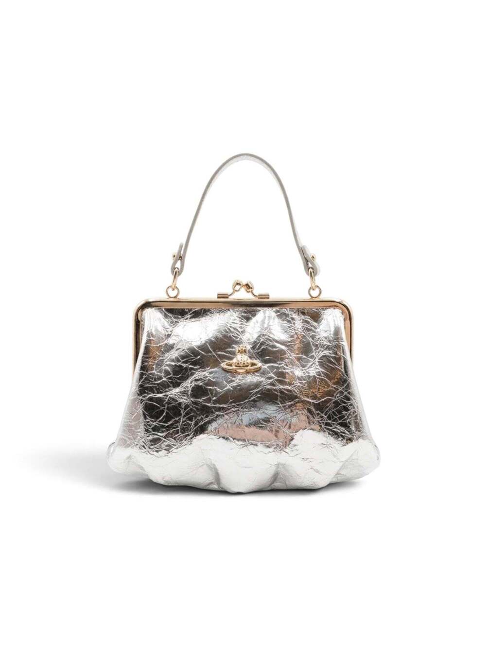 Vivienne Westwood Metallic Silver Granny Frame Bag